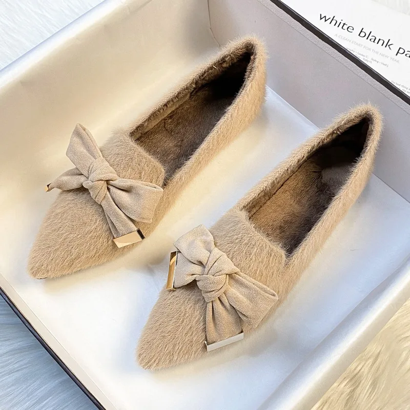 Plus Size 35- 42 43 Women Faux Fur Flats pointed toe Bow Winter Warm Pumps Shoes Plush Lining Lady Loafers Female Shoes A88-21
Plus Size 35- 42 43 Women Faux Fur Flats pointed toe Bow Winter Warm Pumps Shoes Plush Lining Lady Loafers Female Shoes A88-21