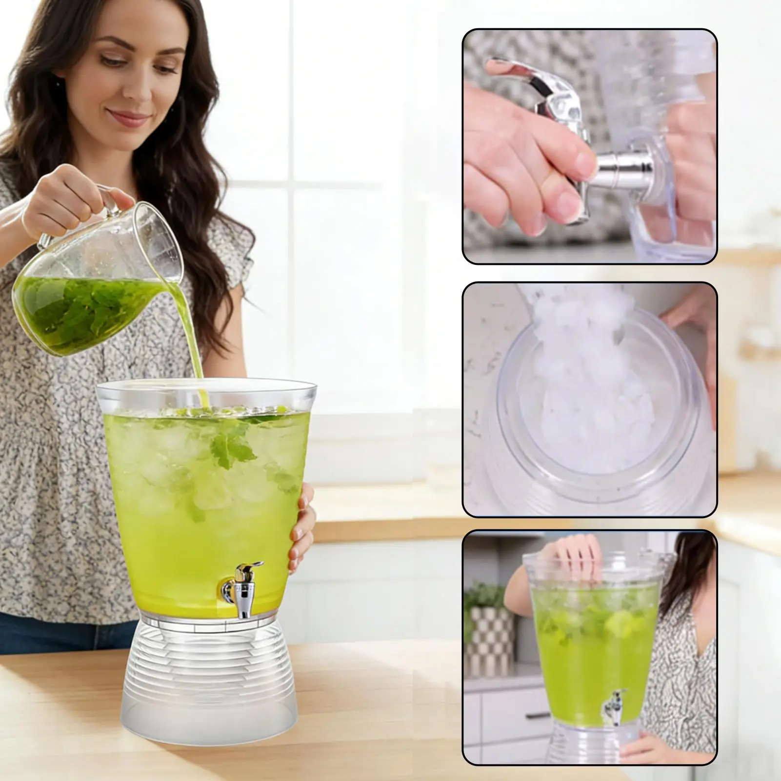 6L Drink Dispenser Iced Beverage Container Juice Pot Beverage Beer Barrel Cocktail Dispenser With Spigot For Bars Parties BBQ
6L Drink Dispenser Iced Beverage Container Juice Pot Beverage Beer Barrel Cocktail Dispenser With Spigot For Bars Parties BBQ