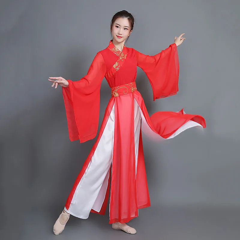 Women's Chinese Traditional Folk Dance Hanfu Costume Embroidery Ancient Oriental Fairy Princess Performance Outfits with Pants
Women's Chinese Traditional Folk Dance Hanfu Costume Embroidery Ancient Oriental Fairy Princess Performance Outfits with Pants