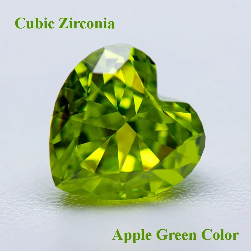 Cubic Zirconia Crushed Ice Cut Apple Green Color Heart Shape Charms Bead for Diy Jewelry Making Pendant Materials No Certificate
Cubic Zirconia Crushed Ice Cut Apple Green Color Heart Shape Charms Bead for Diy Jewelry Making Pendant Materials No Certificate
