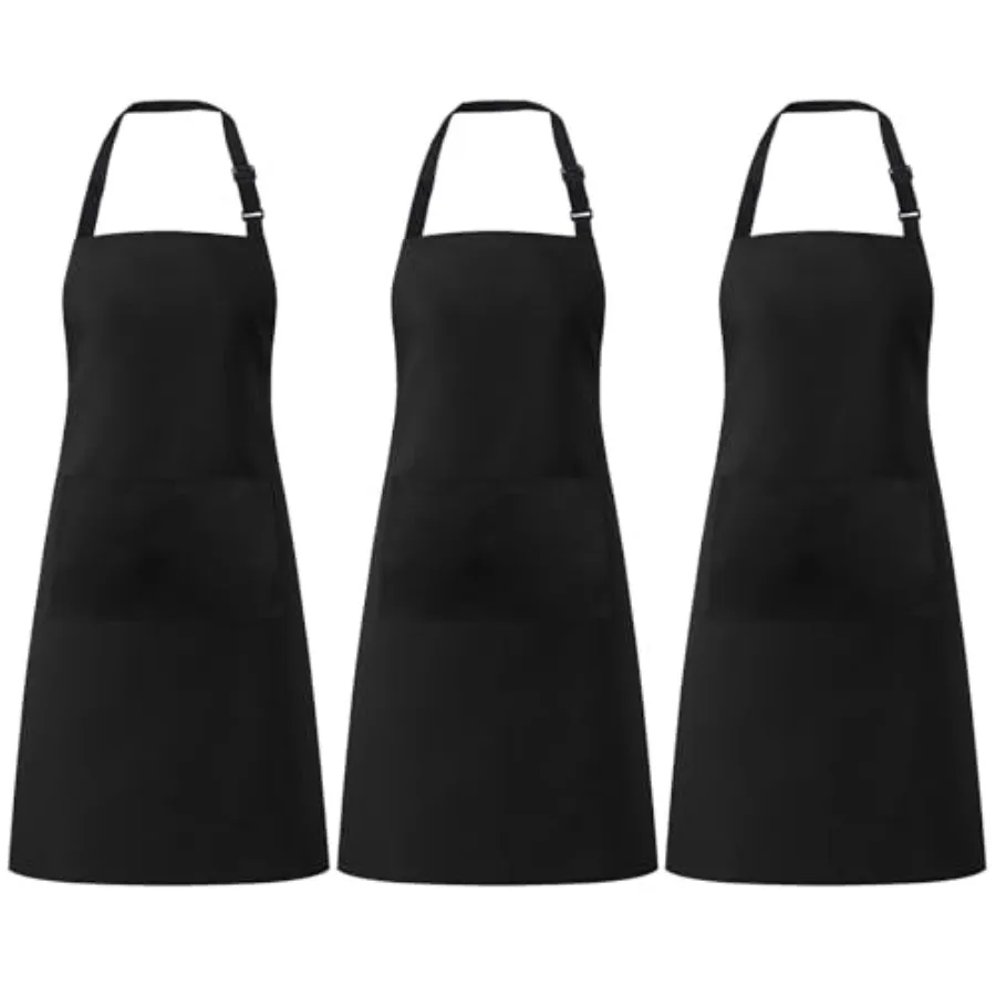 3 Pack Black Aprons for Women with Pockets, Adjustable Water Resistant Kitchen Apron, Unisex Bib for Chef Server Baking Paintin
3 Pack Black Aprons for Women with Pockets, Adjustable Water Resistant Kitchen Apron, Unisex Bib for Chef Server Baking Paintin