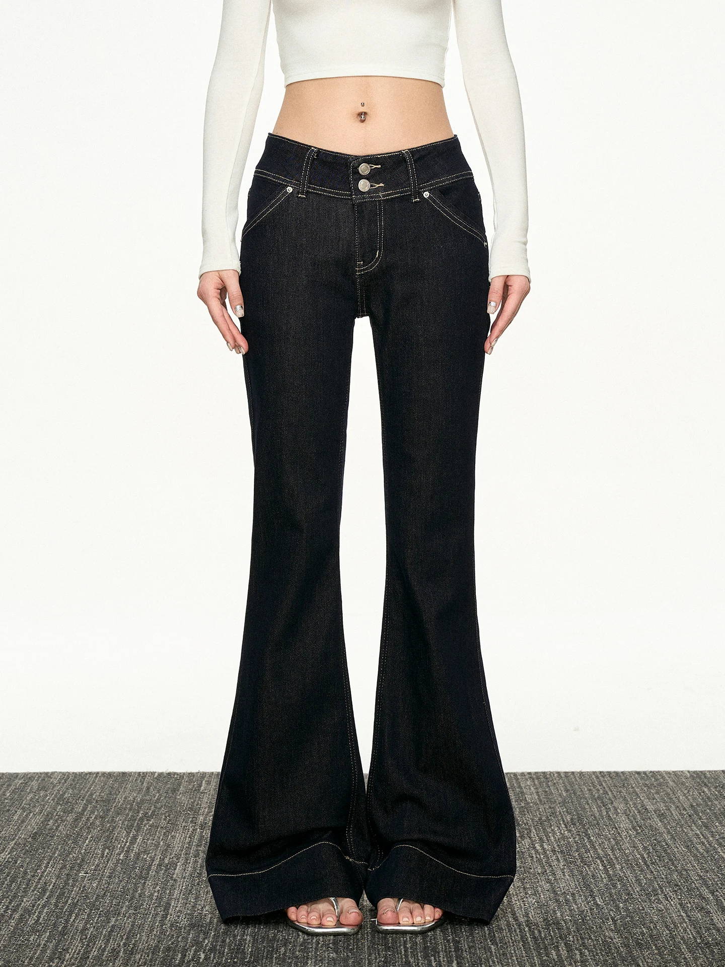 Aaisup American Style Spicy Girl Wide Leg Micro Flared Jeans Women's Spring Design Elastic Slimming Drapey Bell Bottom Pants
Aaisup American Style Spicy Girl Wide Leg Micro Flared Jeans Women's Spring Design Elastic Slimming Drapey Bell Bottom Pants