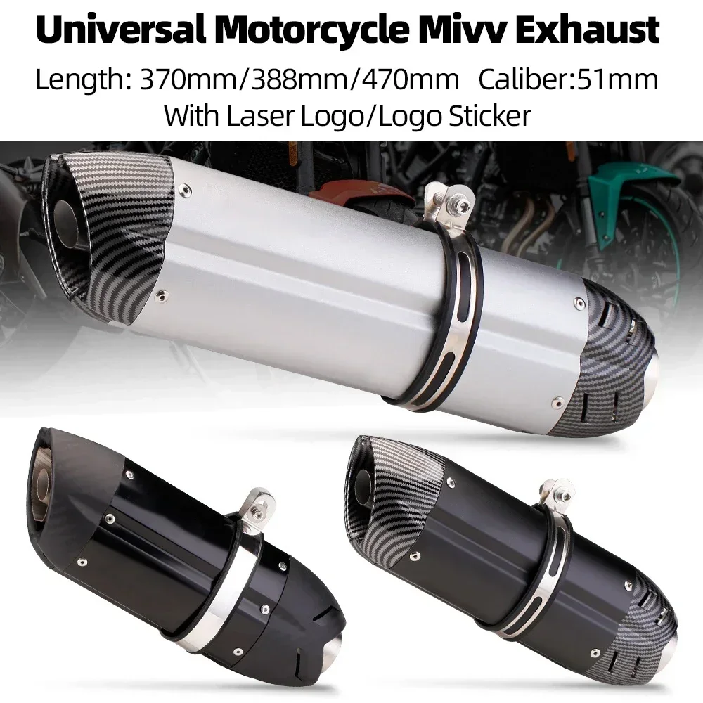 51MM Universal Motorcycle mivv Exhaust Muffler Escape for Z250 Z800 Z900 R1 R3 R6 R25 MT07 ZX10R ZX6R ETC Exhaust Escape Modify
51MM Universal Motorcycle mivv Exhaust Muffler Escape for Z250 Z800 Z900 R1 R3 R6 R25 MT07 ZX10R ZX6R ETC Exhaust Escape Modify