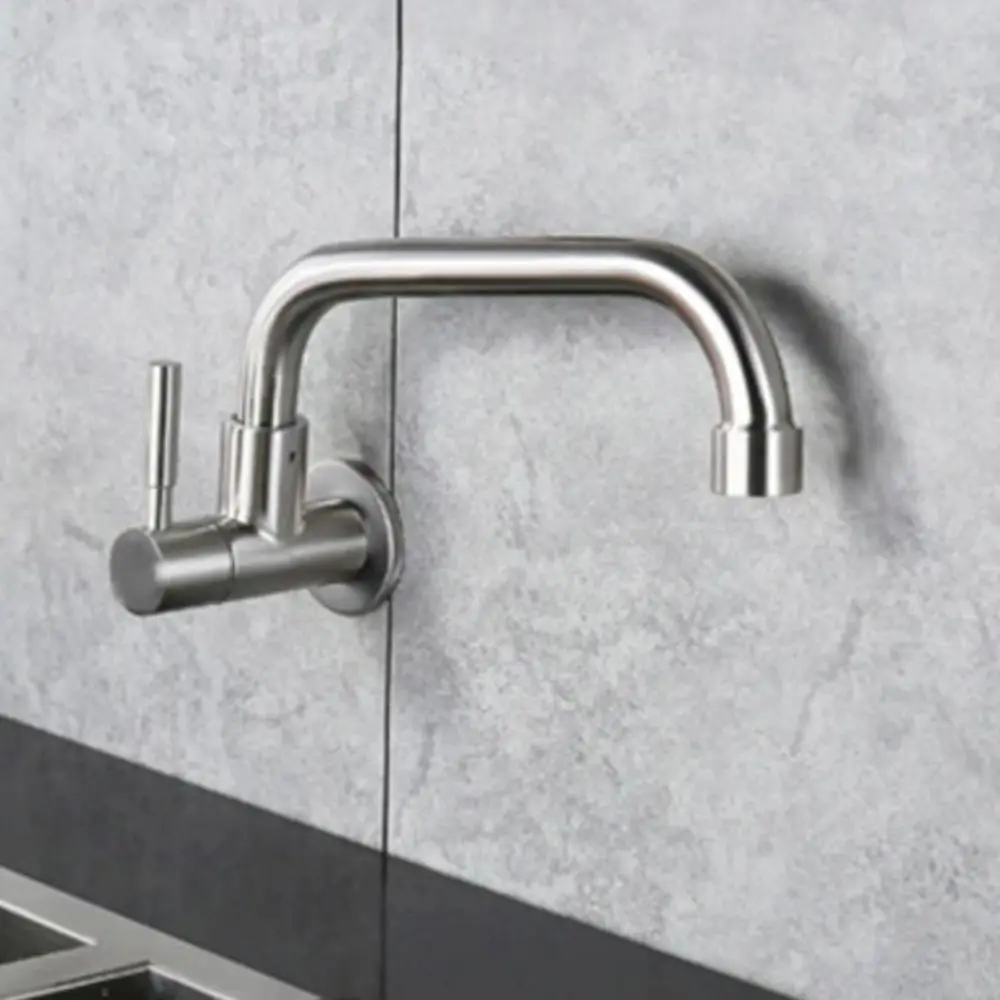 Wall Mounted Rotatable Kitchen Faucet Splash-proof Stainless Steel Sink Water Tap Horizontal Universal Single Cold Water Faucet
Wall Mounted Rotatable Kitchen Faucet Splash-proof Stainless Steel Sink Water Tap Horizontal Universal Single Cold Water Faucet