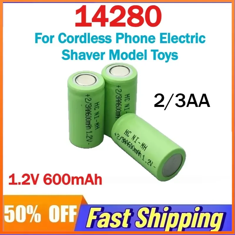 14280 2pcs 4pcs 8pcs 10pcs 1.2V 600mAh Ni-MH Battery Size 2/3AA for Cordless Phone Electric Shaver Model Toys
14280 2pcs 4pcs 8pcs 10pcs 1.2V 600mAh Ni-MH Battery Size 2/3AA for Cordless Phone Electric Shaver Model Toys