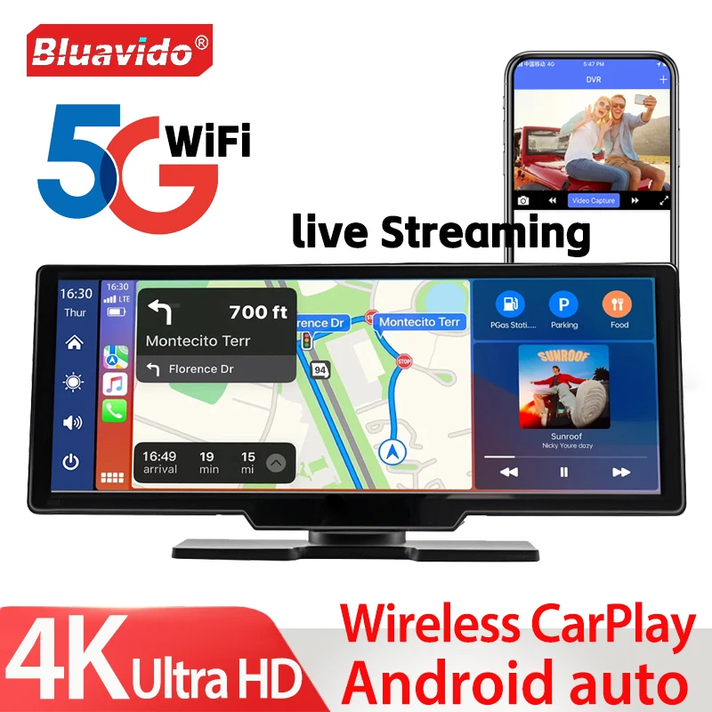 10.26" Screen 4K Car Camera Wireless CarPlay & Android Auto Dash Cam FM Transmitter Parking Monitor 5G WiFi Connect APP monitor
10.26" Screen 4K Car Camera Wireless CarPlay & Android Auto Dash Cam FM Transmitter Parking Monitor 5G WiFi Connect APP monitor