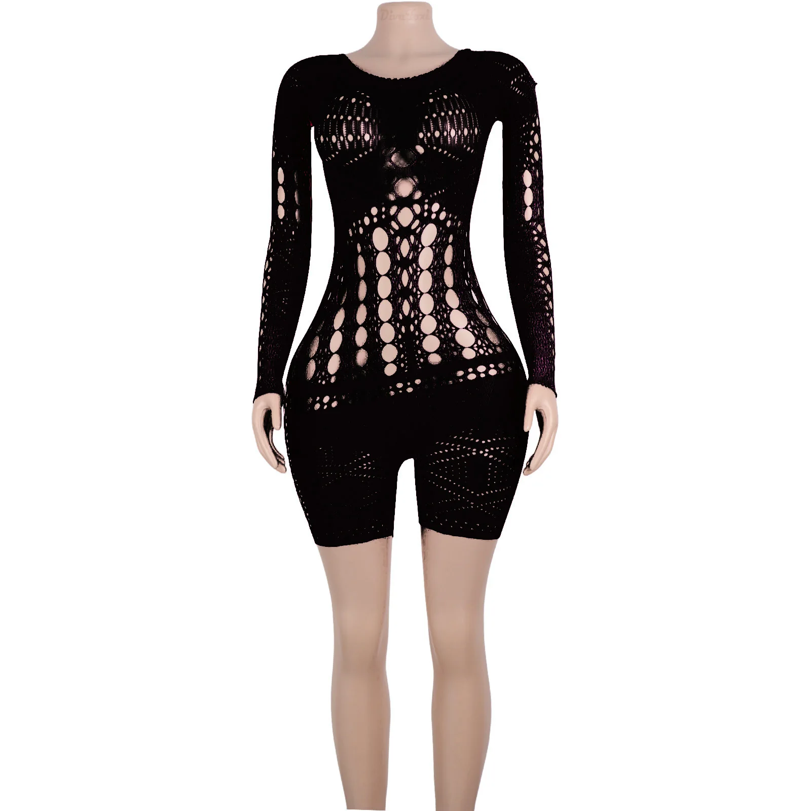Women's Exotic Dancewear Long-Sleeve Lace-Up Cutout Net Mesh Sheer Shorts for Ballroom Night Club Dance Halloween Costumes
Women's Exotic Dancewear Long-Sleeve Lace-Up Cutout Net Mesh Sheer Shorts for Ballroom Night Club Dance Halloween Costumes