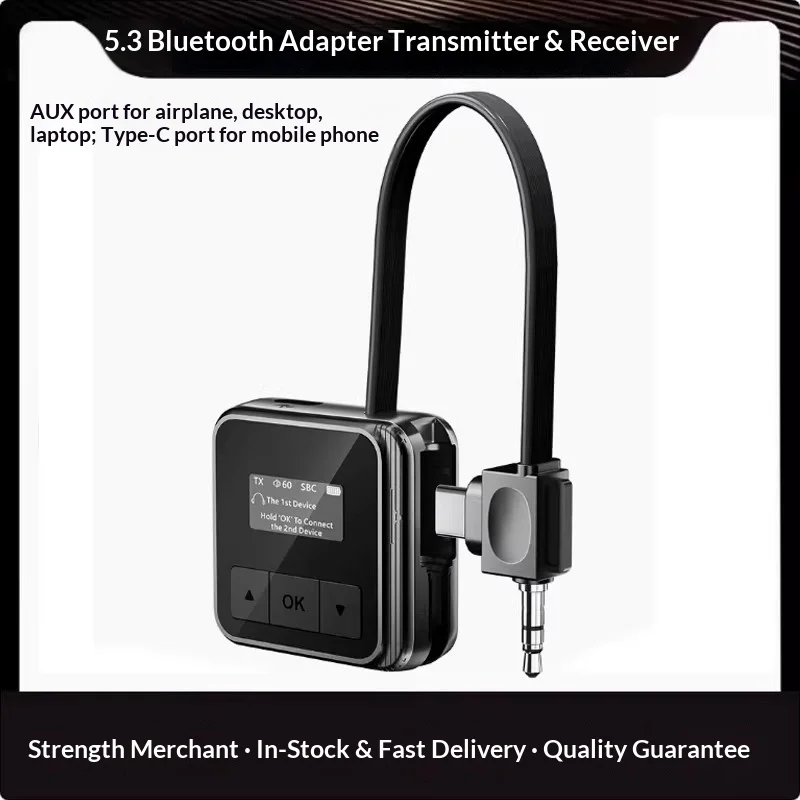 2025 Bluetooth 5.3 TransmitterType-C 3.5mm Airplane Adapter Dual Pairing Wireless Audio Dongle for 2 Headphones Home Airline Use
2025 Bluetooth 5.3 TransmitterType-C 3.5mm Airplane Adapter Dual Pairing Wireless Audio Dongle for 2 Headphones Home Airline Use