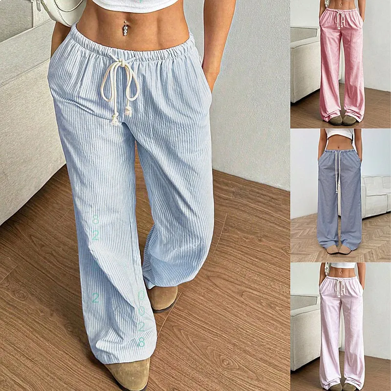 Summer Women Striped Loose Casual Elastic Waist Draped Straight Long Pants Trousers
Summer Women Striped Loose Casual Elastic Waist Draped Straight Long Pants Trousers