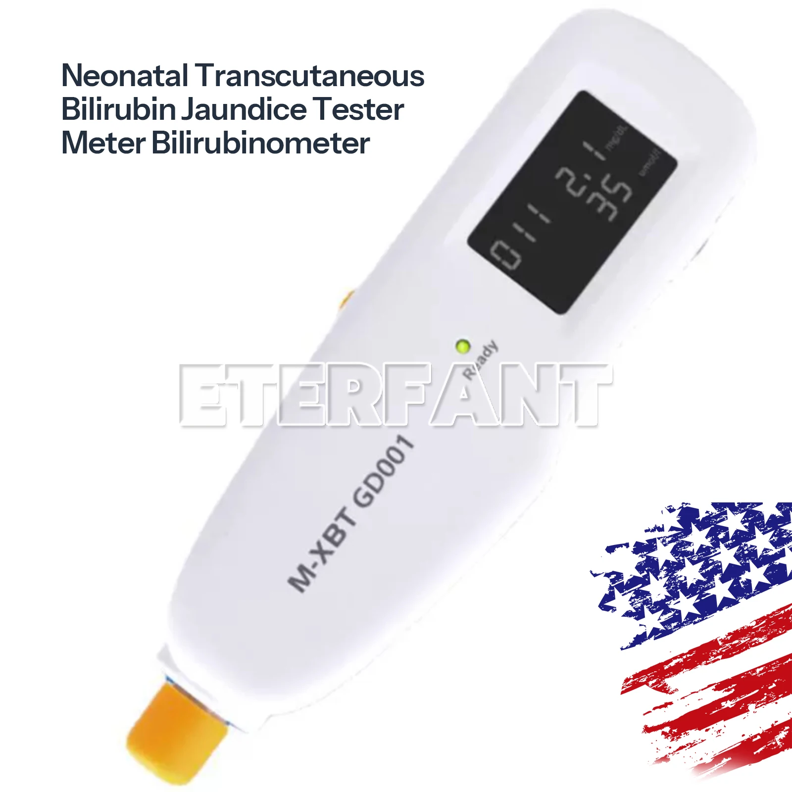 ETERFANT Handheld Neonatal Transcutaneous Bilirubin Jaundice Tester Portable Jaundice Meter LED LCD Display GD-001
ETERFANT Handheld Neonatal Transcutaneous Bilirubin Jaundice Tester Portable Jaundice Meter LED LCD Display GD-001