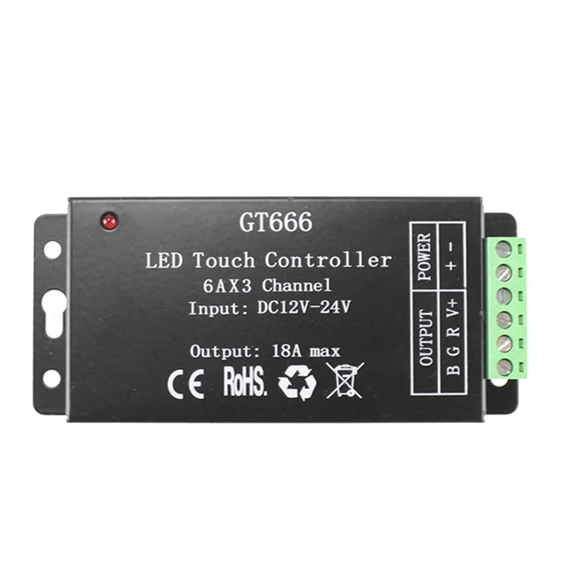 T35C GT666 Контроллер светодиодных лент RGB Беспроводной сенсорный пульт дистанционного управления DC 12 В 24 В 18 А 3 канала освещения Ленточный диммер
T35C GT666 Контроллер светодиодных лент RGB Беспроводной сенсорный пульт дистанционного управления DC 12 В 24 В 18 А 3 канала освещения Ленточный диммер