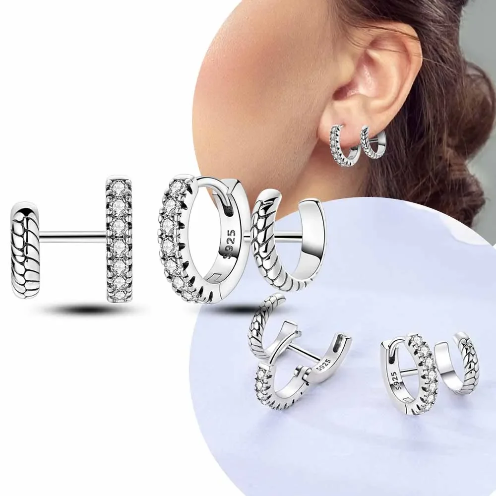 Women Earrings 925 Sterling Silver Original Certified Double-ringed Snake Bone Earrings Fine Party Gift Friend Jewelry
Women Earrings 925 Sterling Silver Original Certified Double-ringed Snake Bone Earrings Fine Party Gift Friend Jewelry