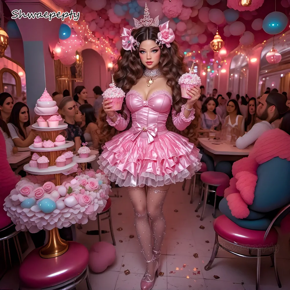 Розовое короткое платье в стиле Лолита для выпускного вечера, бальное платье с рюшами, мини-платье с длинными рукавами и вырезом в форме сердца, коктейльное платье для особых случаев, на заказ
Розовое короткое платье в стиле Лолита для выпускного вечера, бальное платье с рюшами, мини-платье с длинными рукавами и вырезом в форме сердца, коктейльное платье для особых случаев, на заказ