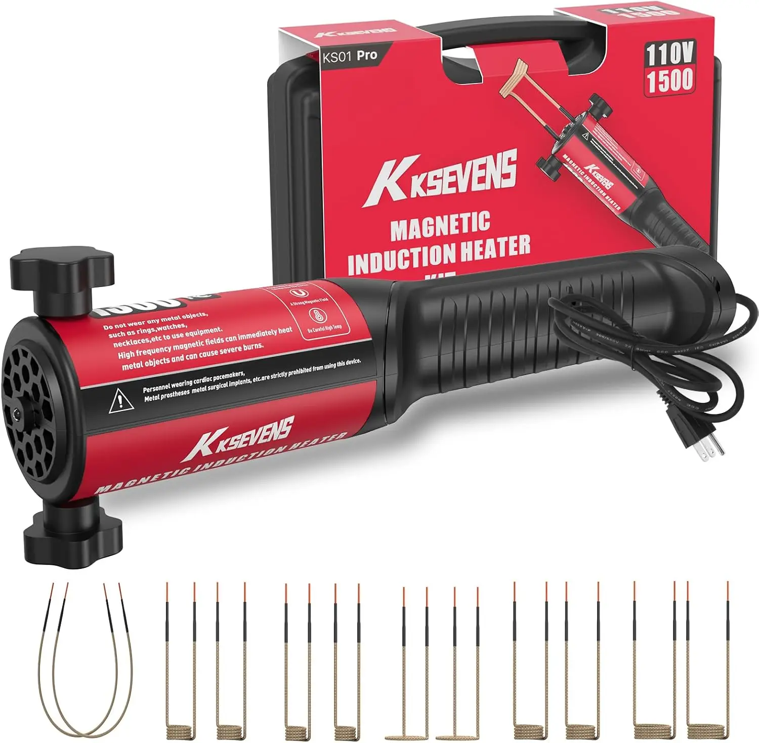 Induction Heater 1500W 110V Bolt Removal Handheld Magnetic Induction Heater Tool with 12 Coils for Rusty Screw Removing Red
Induction Heater 1500W 110V Bolt Removal Handheld Magnetic Induction Heater Tool with 12 Coils for Rusty Screw Removing Red