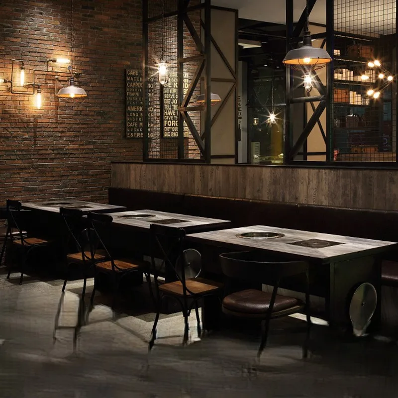 !@Leisure Minimalist Solid Wood Durable Hot Pot Restaurant Catering Table and Chairs Booth Sofa Combination with Metal Frame
!@Leisure Minimalist Solid Wood Durable Hot Pot Restaurant Catering Table and Chairs Booth Sofa Combination with Metal Frame