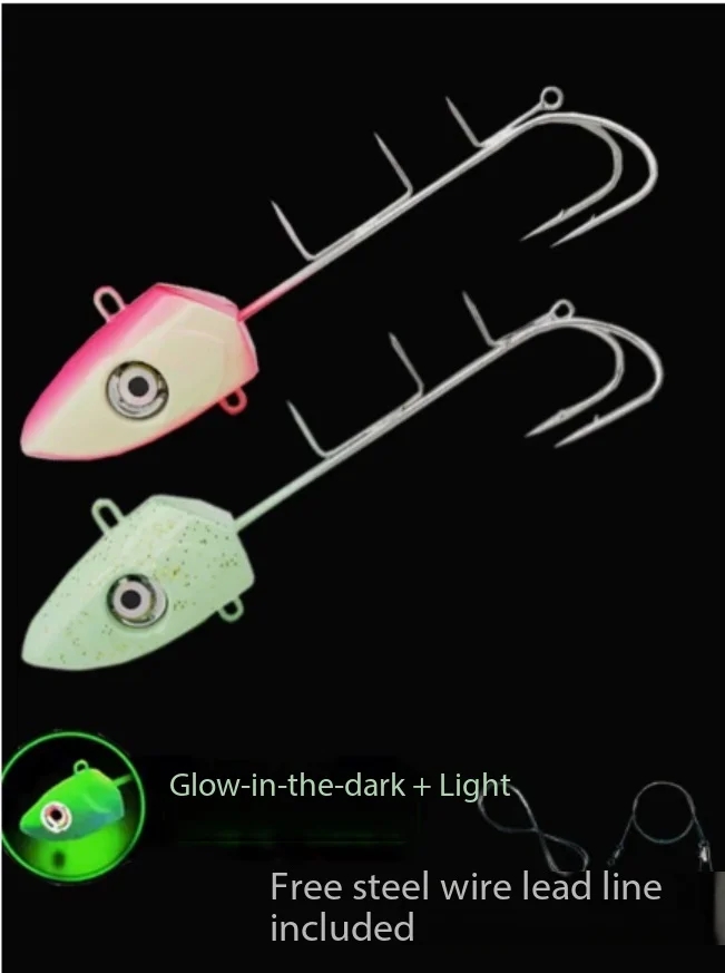 Instant Glow LED Hook Luminous Metal Jig Lead Head Bait For Boat Sea Fishing Hairtail Saltwater Offshore Fishing Tackle
Instant Glow LED Hook Luminous Metal Jig Lead Head Bait For Boat Sea Fishing Hairtail Saltwater Offshore Fishing Tackle
