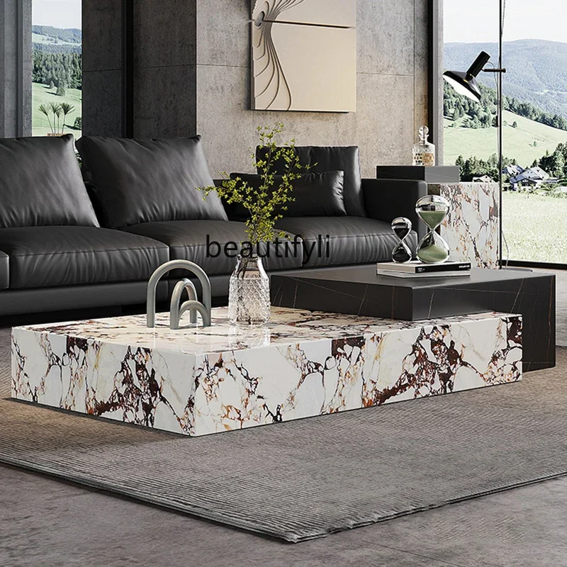 Italian rock slab coffee table retractable living room household rectangular combination designer2936
Italian rock slab coffee table retractable living room household rectangular combination designer2936