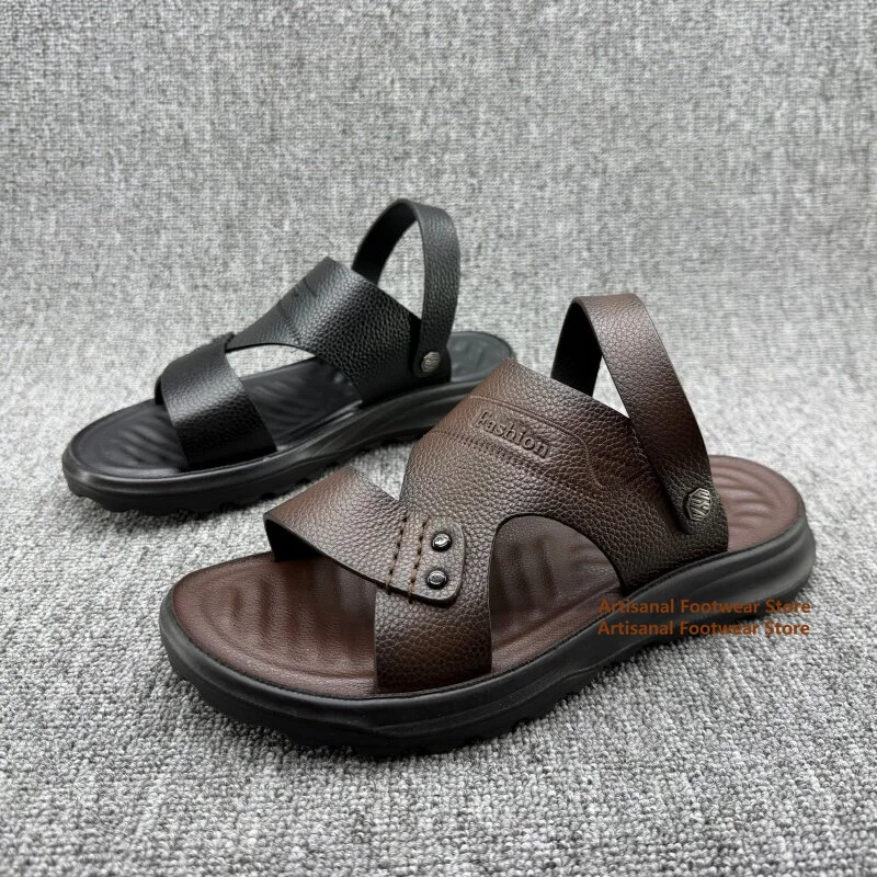 Brown/black Leather Adjustable Strap Outdoor Sandals Open-Toe Dual-Wear Leather Slide Sandals Summer Footwear Men's Sandals
Brown/black Leather Adjustable Strap Outdoor Sandals Open-Toe Dual-Wear Leather Slide Sandals Summer Footwear Men's Sandals