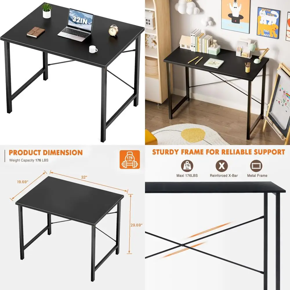 Compact 32 Desk for Kids: Study, Writing, and Work with Metal & Wood Top in Sleek Black for Home Office or Bedroom
Compact 32 Desk for Kids: Study, Writing, and Work with Metal & Wood Top in Sleek Black for Home Office or Bedroom