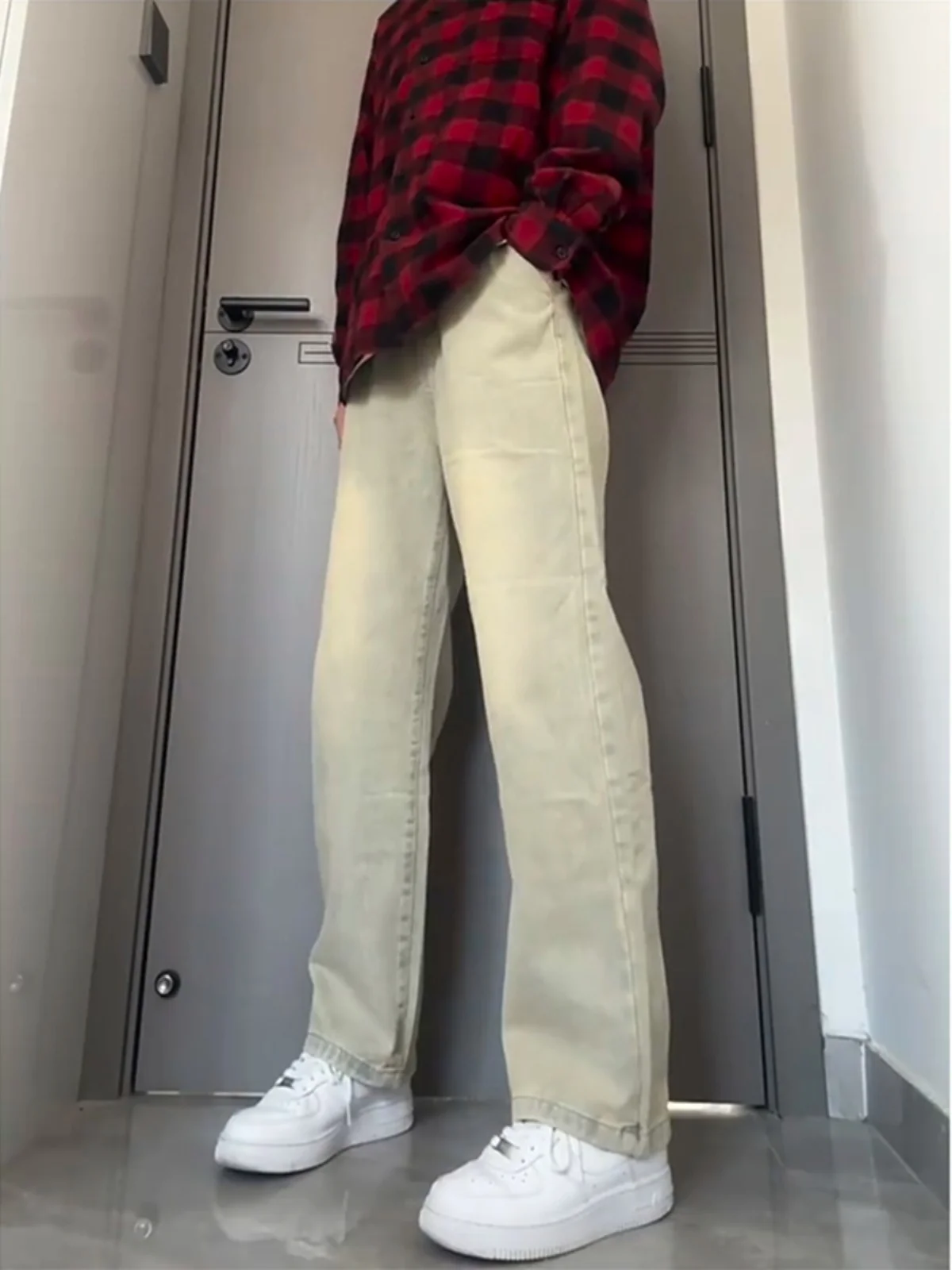 Men's Winter High Waist Straight Leg Fce Lined Jeans Long Tapered Bootcut Denim Pants Youth Faion Wear Resistant Thiened
Men's Winter High Waist Straight Leg Fce Lined Jeans Long Tapered Bootcut Denim Pants Youth Faion Wear Resistant Thiened