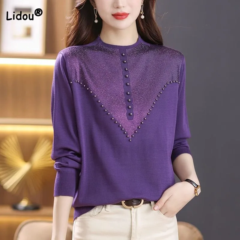 Temperament Loose Women's Beading Patchwork Sweaters Autumn Winter Fashion Long Sleeve Solid Korean Sweaters Female Clothing
Temperament Loose Women's Beading Patchwork Sweaters Autumn Winter Fashion Long Sleeve Solid Korean Sweaters Female Clothing
