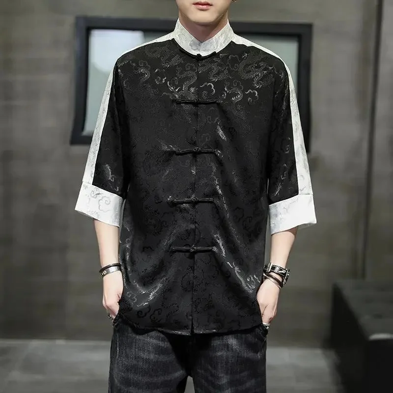 Y2K Summer Shirt Jacket Man 2024 New Chinoiserie Single-Breasted Half Sleeves Blouse Fashion Printing Stand-Up Collar Top Hombre
Y2K Summer Shirt Jacket Man 2024 New Chinoiserie Single-Breasted Half Sleeves Blouse Fashion Printing Stand-Up Collar Top Hombre
