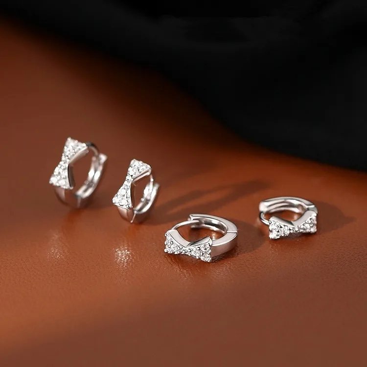 Silver Color Exquisite Zircon Bowknot Mini Ear Bone Hoop Earrings for Charm Women Trendy Fashion Jewelry Accessories
Silver Color Exquisite Zircon Bowknot Mini Ear Bone Hoop Earrings for Charm Women Trendy Fashion Jewelry Accessories