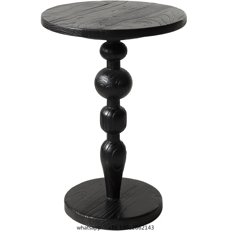 Французский черный журнальный столик из массива дерева, круглый стол
Французский черный журнальный столик из массива дерева, круглый стол