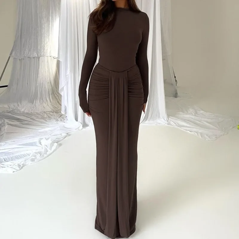Women Solid 2 Piece Set Turtleneck Long Sleeve Bodysuits Top + Ribbon Ruched Bodycon Maxi Skirts Casual Dress Suits Streetwear
Women Solid 2 Piece Set Turtleneck Long Sleeve Bodysuits Top + Ribbon Ruched Bodycon Maxi Skirts Casual Dress Suits Streetwear