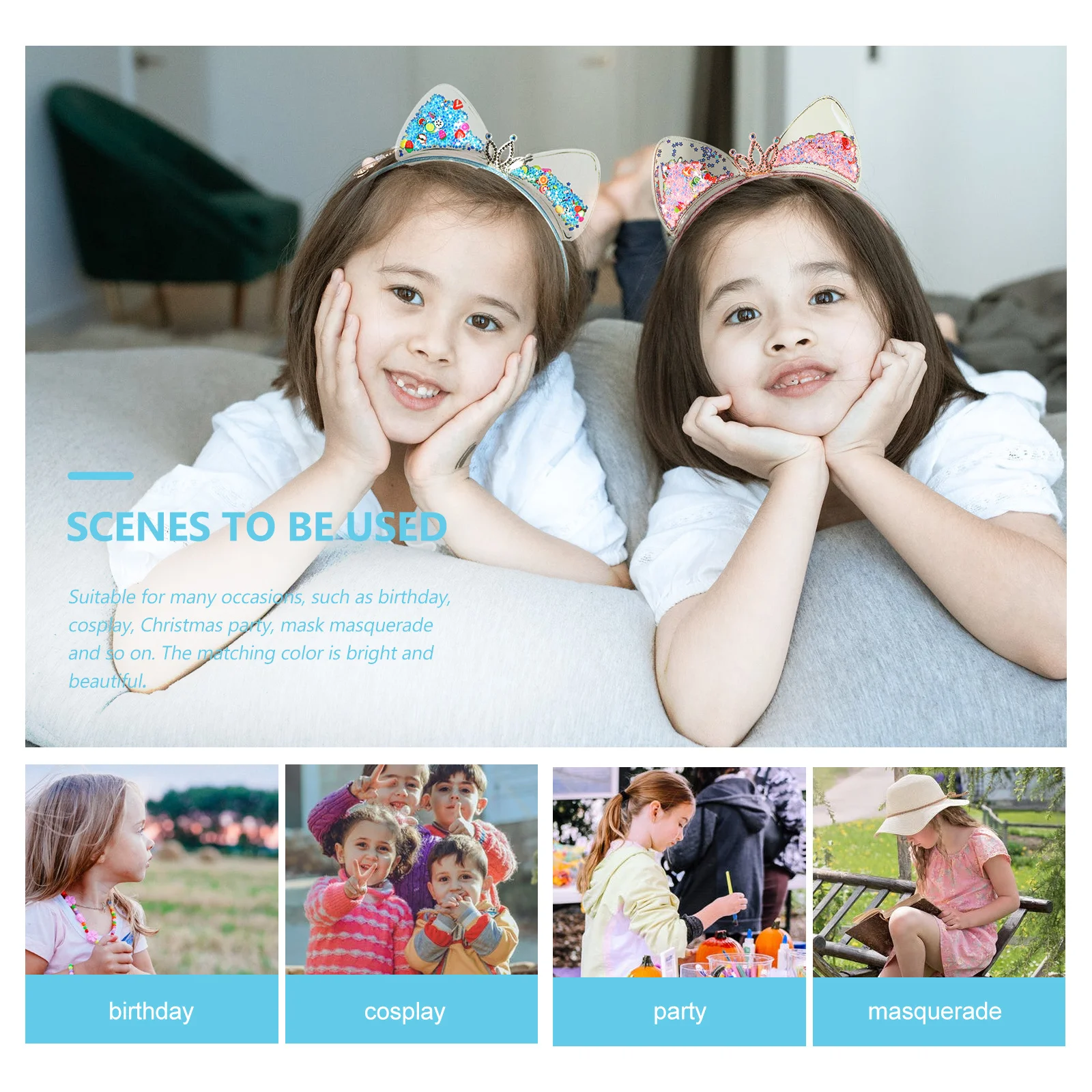 5pcs Cat Ears Headband Quicksand Hair Band For Lightweight Party Headdress Cosplay Festival Decor Hair Hoops
5pcs Cat Ears Headband Quicksand Hair Band For Lightweight Party Headdress Cosplay Festival Decor Hair Hoops