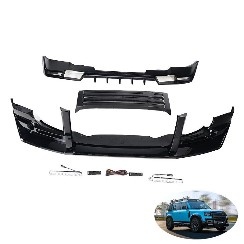 Reli3 2020+ Defender 110 PP Plastic Wide BodyKit Front Lip Front Grille Rear Diffuser With Exhaust Pipes for Land Rover
Reli3 2020+ Defender 110 PP Plastic Wide BodyKit Front Lip Front Grille Rear Diffuser With Exhaust Pipes for Land Rover