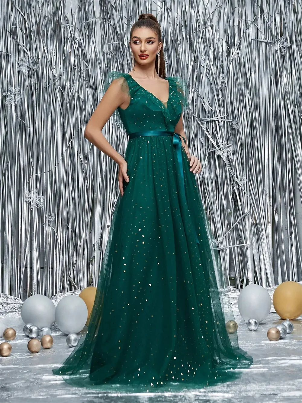 Customized waist-cinching floor-length gown with front slit for a sleek look. Tailored to flatter your figure, with premium fabr
Customized waist-cinching floor-length gown with front slit for a sleek look. Tailored to flatter your figure, with premium fabr