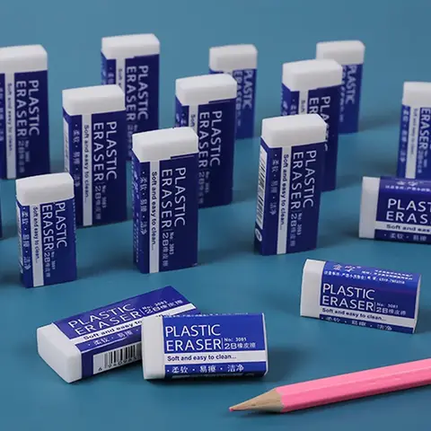 1/5/10 PCS 2B/HB White PVC Eraser Clean and Mess Free Student Exam Office Sketch Soft Eraser Cute Stationery School Supplies