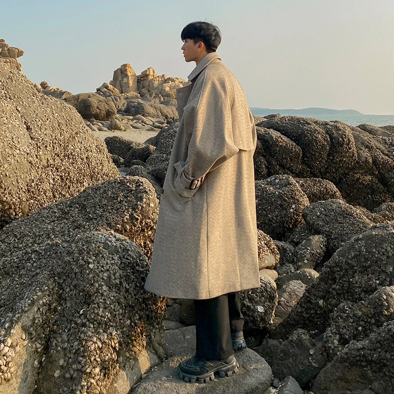 Autumn & Winter Wool Fashion Solid Color Men's Casual Business Woolen Coat Jacket Thickened and Warm Men's Trench Coats Q20
Autumn & Winter Wool Fashion Solid Color Men's Casual Business Woolen Coat Jacket Thickened and Warm Men's Trench Coats Q20