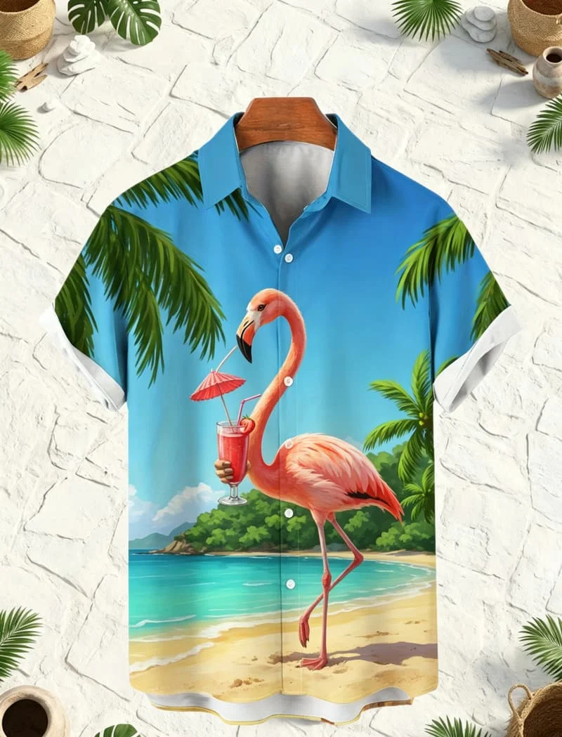 Men's Beach Anthropomorphic Animal Printed Short Sleeved shirt, Suitable For Beach Vacations And Summer Travel
Men's Beach Anthropomorphic Animal Printed Short Sleeved shirt, Suitable For Beach Vacations And Summer Travel