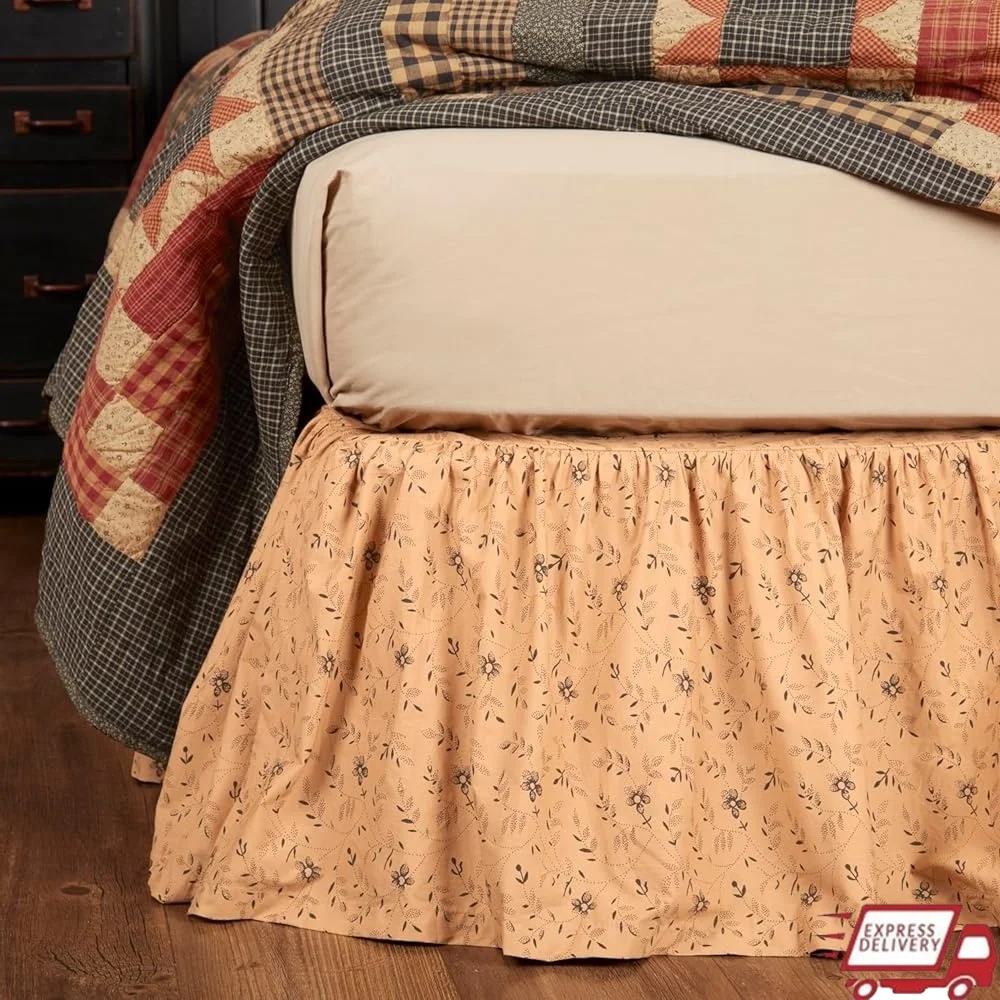 Cotton Twin Bed Skirt Floral Pattern Country Bedding Tan Home Decor Bedroom Accessory Soft Textile Elegant Design 39x76x16
Cotton Twin Bed Skirt Floral Pattern Country Bedding Tan Home Decor Bedroom Accessory Soft Textile Elegant Design 39x76x16