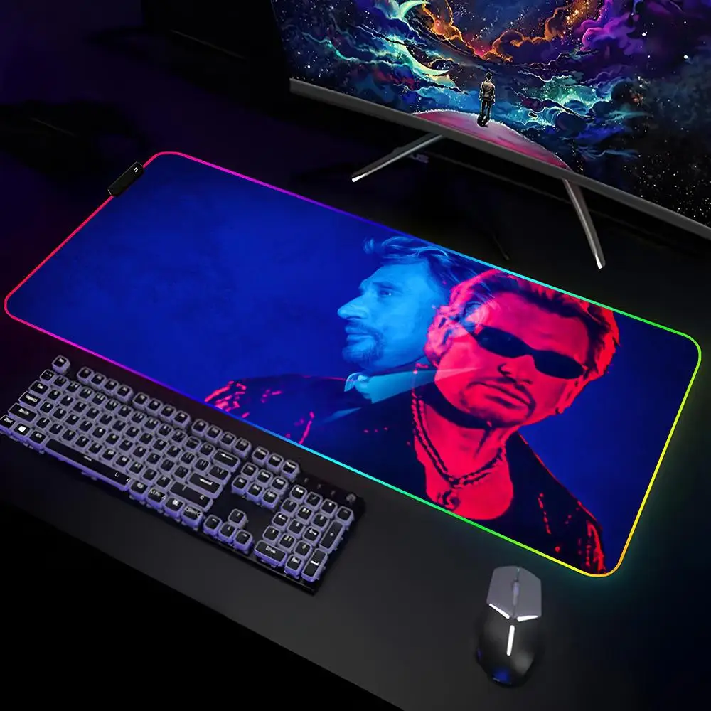 Johnny Hallyday Mouse Pad Gamer RGB Deskmat Keyboard Mat Gaming Laptops LED Mousepad Desk Protector Anime Mause Mats
Johnny Hallyday Mouse Pad Gamer RGB Deskmat Keyboard Mat Gaming Laptops LED Mousepad Desk Protector Anime Mause Mats