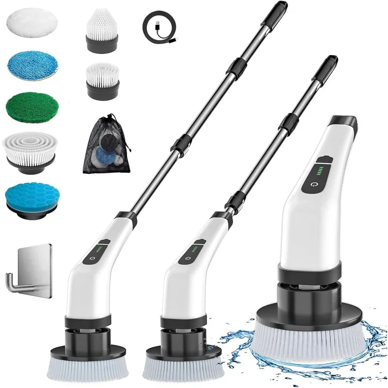 Electric Spin Scrubber Rechargeable Cleaning Brush with 7 Replaceable Brush Heads, Cordless and Portable Power Scrubber
Electric Spin Scrubber Rechargeable Cleaning Brush with 7 Replaceable Brush Heads, Cordless and Portable Power Scrubber