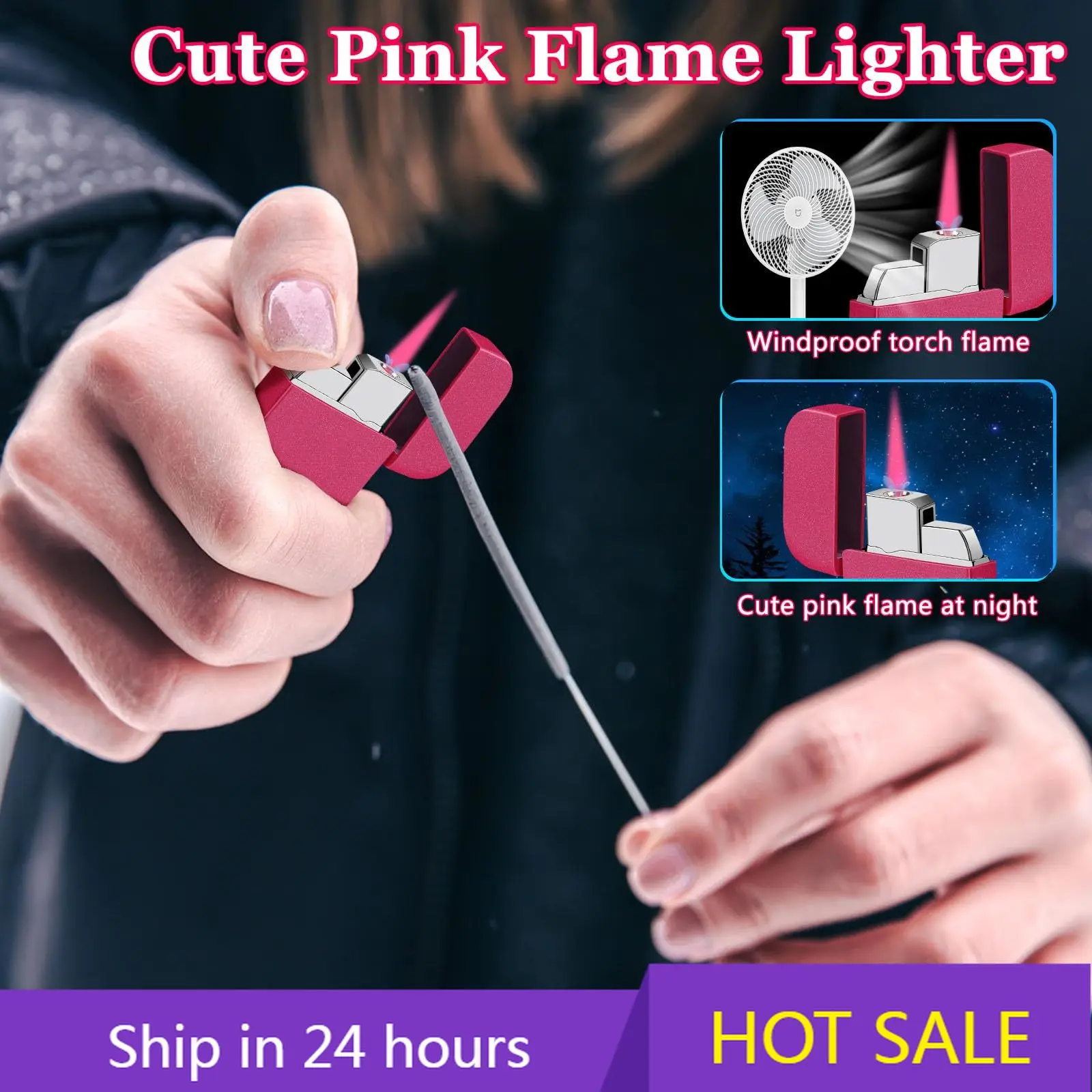 Stylish Glitter Refillable Butane Pink Flame Torch Lighter, Windproof Pocket Lighter for Outdoor BBQ, Camping, Candle, for Girls
Stylish Glitter Refillable Butane Pink Flame Torch Lighter, Windproof Pocket Lighter for Outdoor BBQ, Camping, Candle, for Girls
