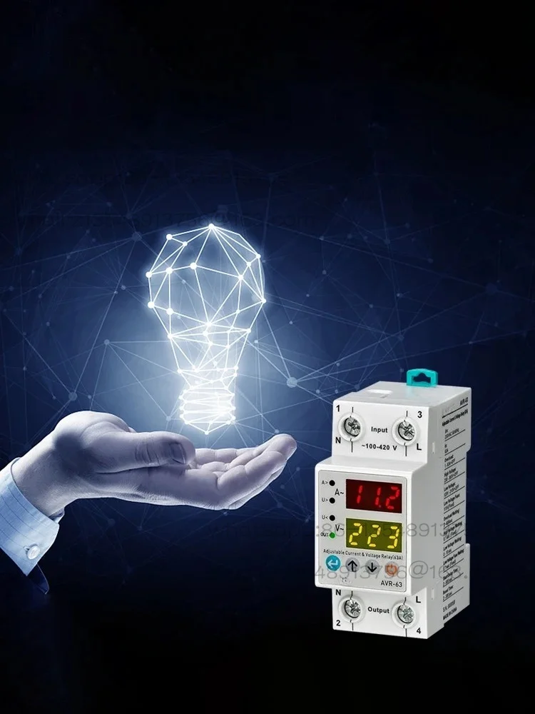 Dsp AVR-XX Dual Display Adjustable Voltage and Over-current Protection Relay 40A,63A
Dsp AVR-XX Dual Display Adjustable Voltage and Over-current Protection Relay 40A,63A