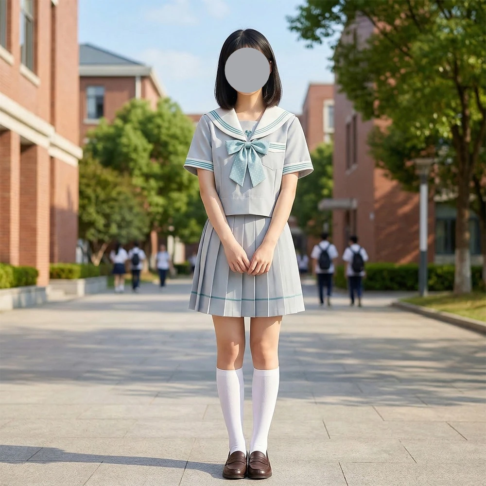 Summer JK Uniform Set,Fog Blue&Mint Green Sailor Suit With Pleated Skirt,College Style Outfit For Students Daily Street Wear
Summer JK Uniform Set,Fog Blue&Mint Green Sailor Suit With Pleated Skirt,College Style Outfit For Students Daily Street Wear