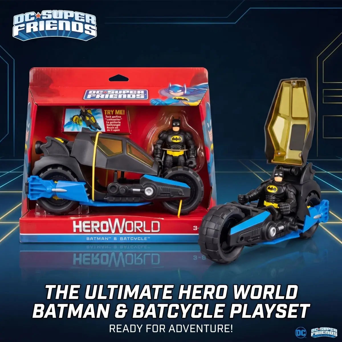 Batman & Batpod Batcycle HeroWorld Action Figure Genuine Toys DC Super Hero DC Comics Classic Bat Chariot Car
Batman & Batpod Batcycle HeroWorld Action Figure Genuine Toys DC Super Hero DC Comics Classic Bat Chariot Car