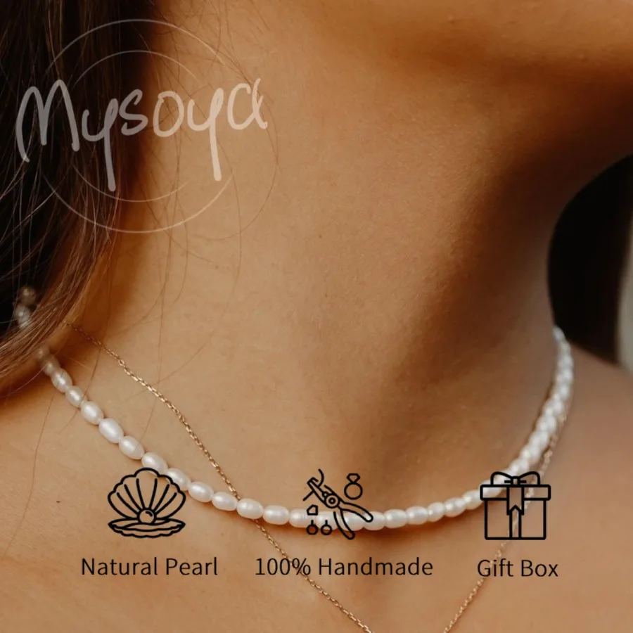 Mysoya White Rice-shaped Freshwater Pearl Necklace 5-6mm Gift Box Gift for Him Her for Weddings Birthdays and Valentine's Day
Mysoya White Rice-shaped Freshwater Pearl Necklace 5-6mm Gift Box Gift for Him Her for Weddings Birthdays and Valentine's Day
