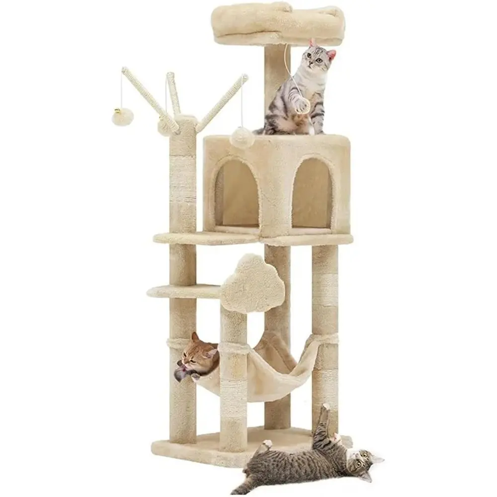 Кошачья лежанка-башня с полками и площадкой для прыжков, в форме дерева
Кошачья лежанка-башня с полками и площадкой для прыжков, в форме дерева