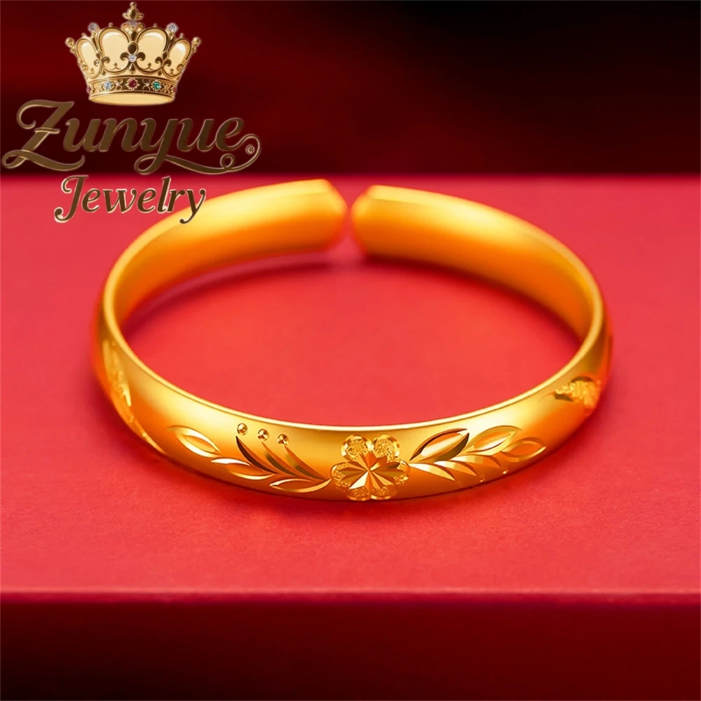 High - End Sand Gold Jewelry Plum Blossom Bracelet Solid Open Bracelet Gift Fashion Jewelry Best Selling Exquisite Elegant Charm
High - End Sand Gold Jewelry Plum Blossom Bracelet Solid Open Bracelet Gift Fashion Jewelry Best Selling Exquisite Elegant Charm
