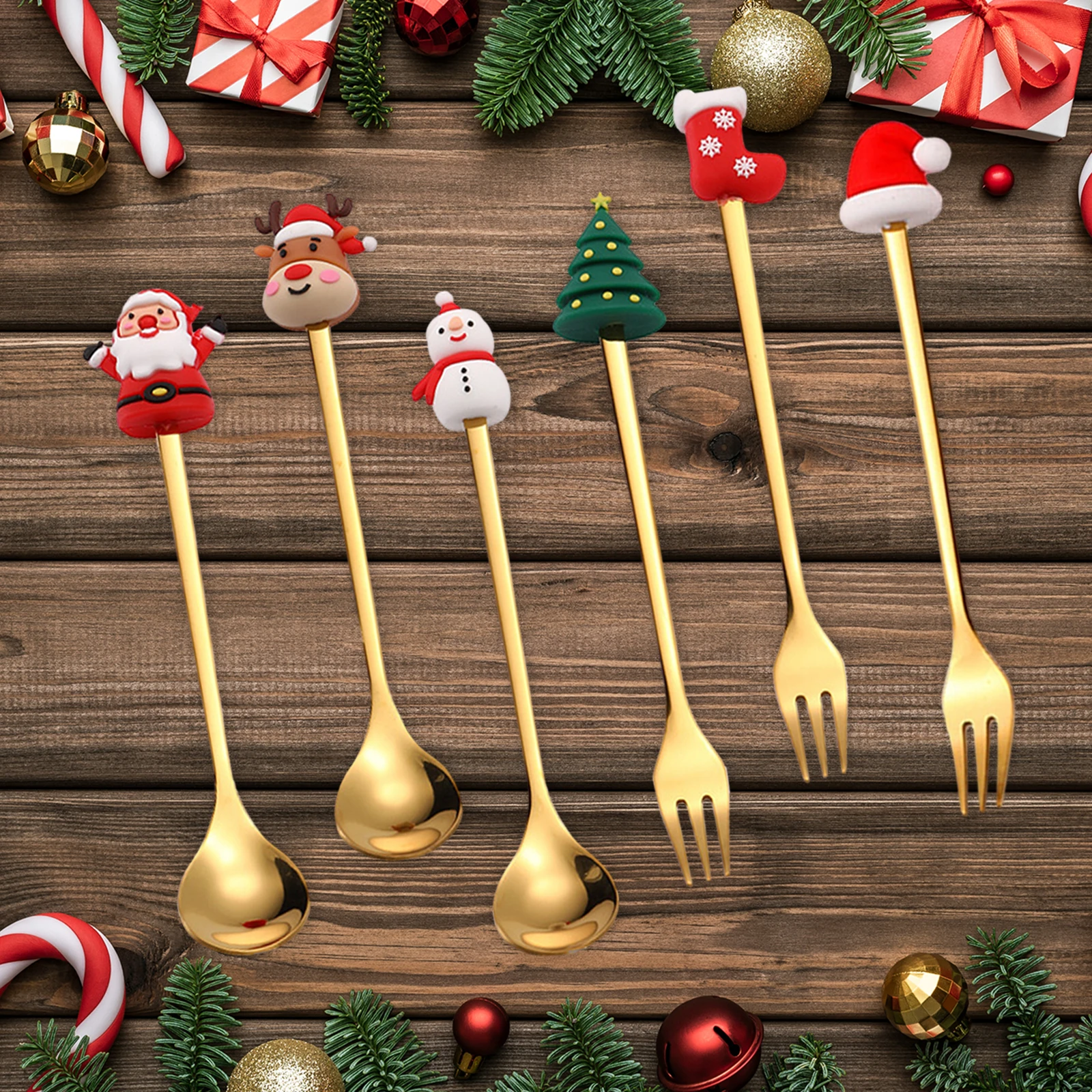 6pcs Stainless Steel Christmas Spoons Tableware Set Tea Spoons Reusable with Gift Box Xmas for Coffee Tea Party Xmas Holiday
6pcs Stainless Steel Christmas Spoons Tableware Set Tea Spoons Reusable with Gift Box Xmas for Coffee Tea Party Xmas Holiday