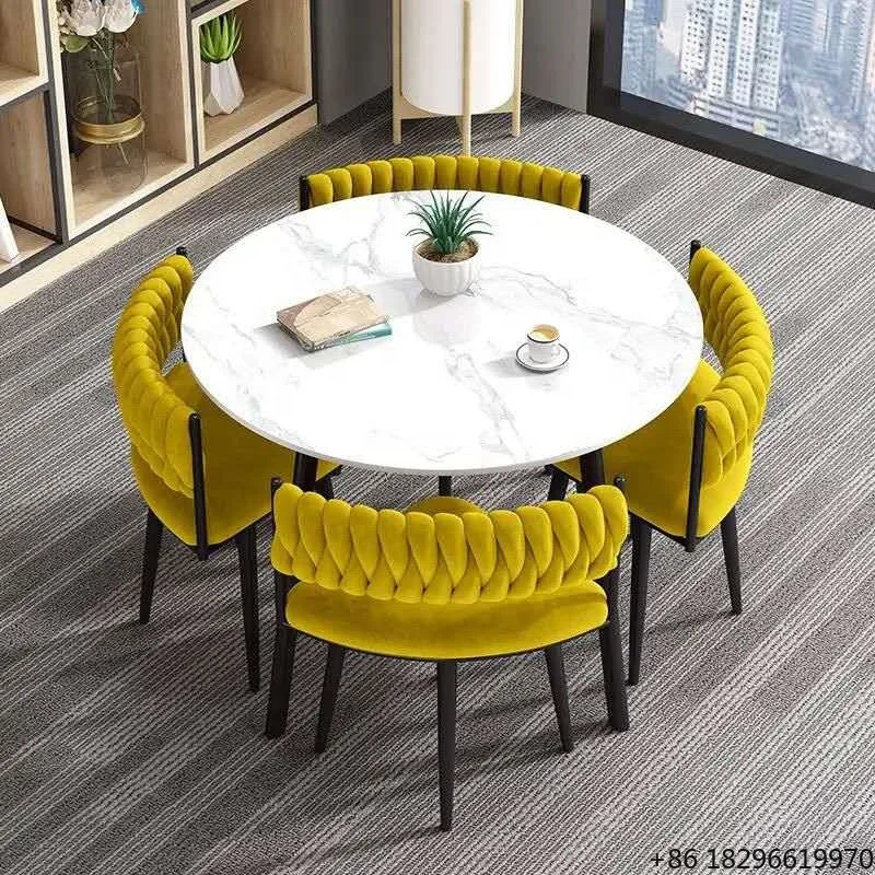 Modern Luxury 4-Seat Bistro Table Set Marble Dining Table and Chair for Mall Hotel Milk Tea Shop Restaurant Use
Modern Luxury 4-Seat Bistro Table Set Marble Dining Table and Chair for Mall Hotel Milk Tea Shop Restaurant Use