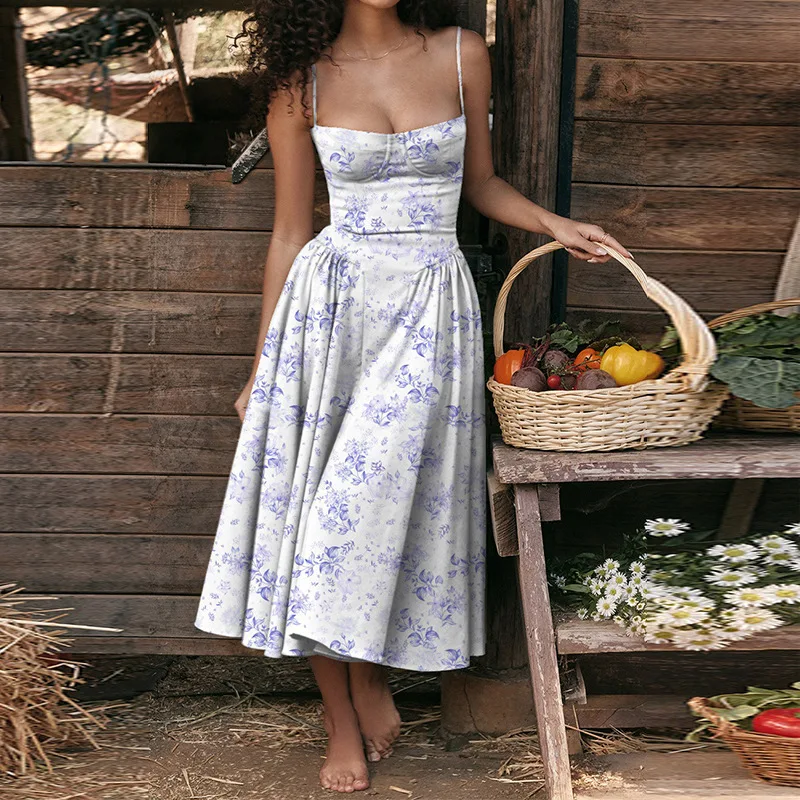 Elegant Spaghetti Strap Sleeveless A-line Midi Dress for Women Summer New Backless Pleated Slipdress Ladies Fashion Loose Dress
Elegant Spaghetti Strap Sleeveless A-line Midi Dress for Women Summer New Backless Pleated Slipdress Ladies Fashion Loose Dress
