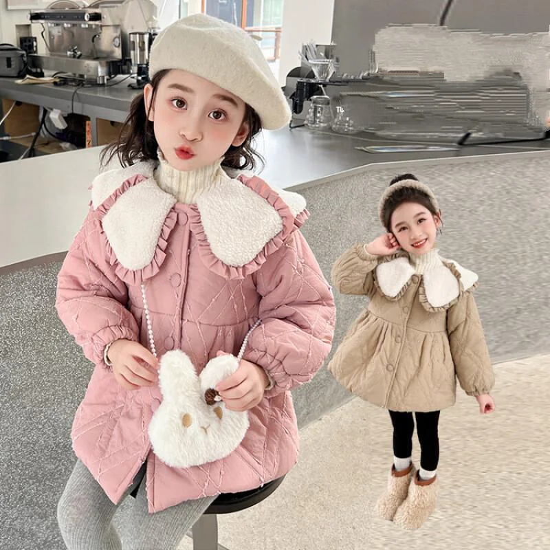 Thicken Coat Tops Child Kawaii New Casual Clothing Girl's Doll Collar Cotton Jacket Plush Thick Winter Cotton Autumn Baby Girls
Thicken Coat Tops Child Kawaii New Casual Clothing Girl's Doll Collar Cotton Jacket Plush Thick Winter Cotton Autumn Baby Girls