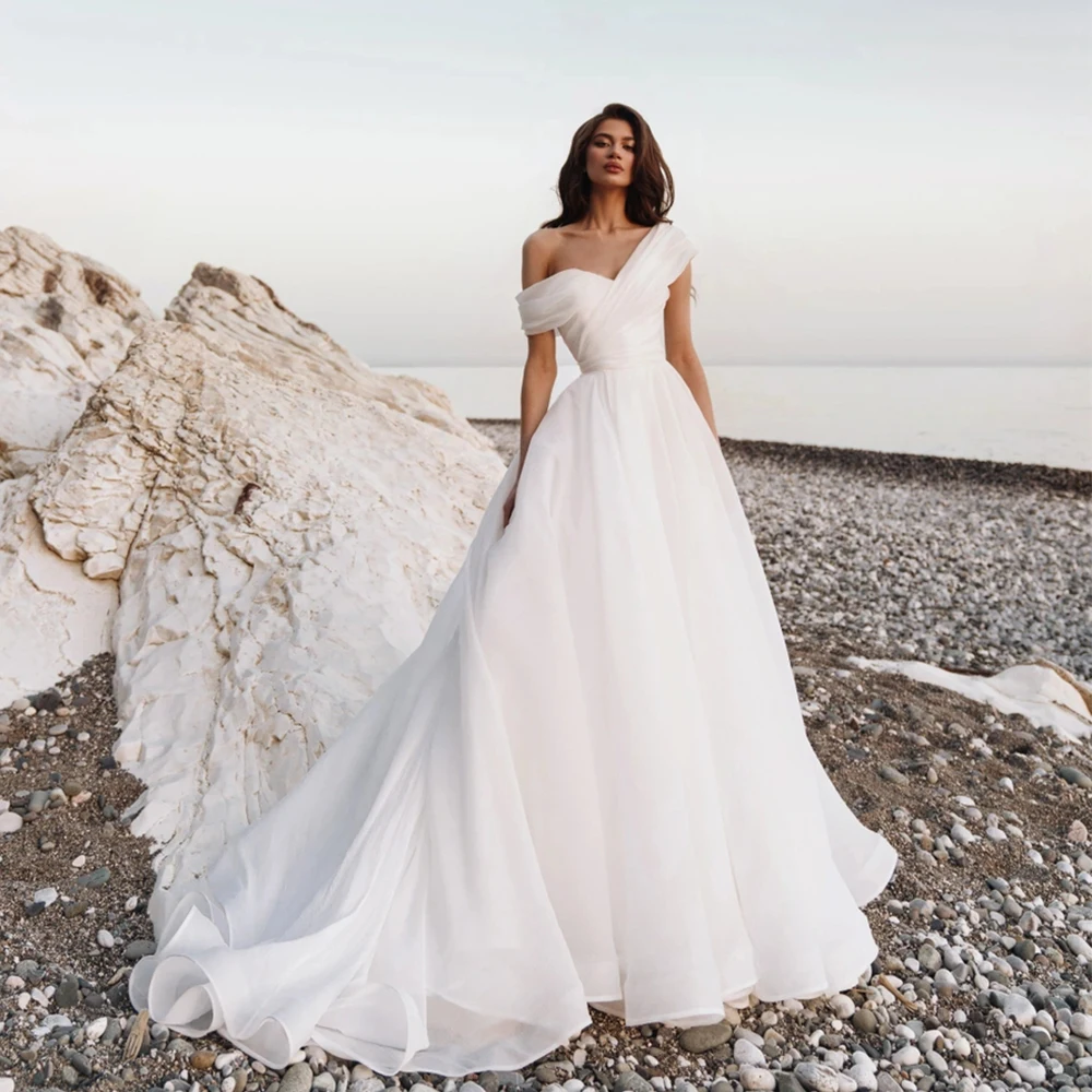 Ivory Wedding Dresses for Princess 2025 Summer Soft Tulle Off Shoulder Bridal Gowns with Pleat Vestido De Novia New
Ivory Wedding Dresses for Princess 2025 Summer Soft Tulle Off Shoulder Bridal Gowns with Pleat Vestido De Novia New